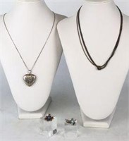Sterling Pin, Pendant, Necklace, & Locket
