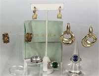 Sterling Rings & Earrings Including Judith Ripka