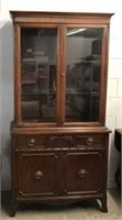 Mahogany China Cabinet with Drawer & Cabinet