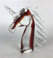 Art Glass Unicorn Head