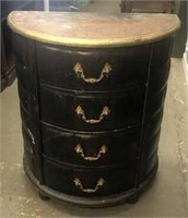 4-Drawer Leather Demilune Cabinet