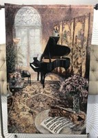 Lena Liu Grand Piano Tapestry with Metal Rods