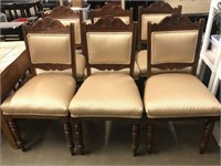 Carved Dining Chairs w/ Upholstered Backs & Seats