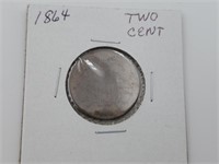 1864 US 2 Cents Coin