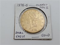 1878 S US 20 Dollar Double Eagle Gold Coin