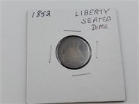 1852 US Liberty Seated Dime