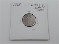 1855 US Liberty Seated Dime