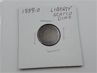 1859 O US Liberty Seated Dime