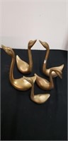 Group of brass geese