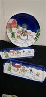 3 Cordon Bleu Christmas Plates