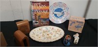Group of misc house decor & The Plains Of Passage