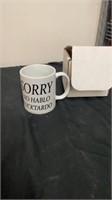 New sorry coffee cup