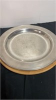Lazy Susan with 14” lh vaughan pewter plate