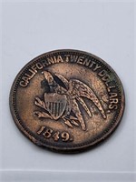 1849 California $20 Coin Cincinnati Mining &