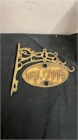 11”x13” cast iron hanging welcome sign