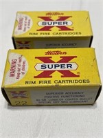 Vintage Western Super-X rim fire cartridges. 50