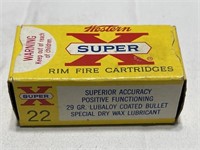 Vintage Western Super-X rim fire cartridges, 22