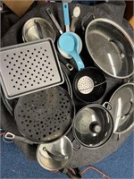 Lot of pans and kitchen items