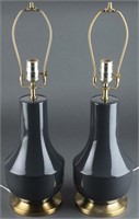 Hollywood Regency Style Ceramic Lamps, Pair