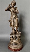 L'Echo Par Rencoulet Bronze Patinated Zamak Sculpt