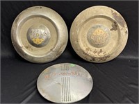 Lot of Three Vintage Hubcaps