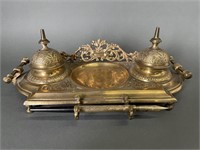 Antique Brass Desk Writing Set 19th Century
