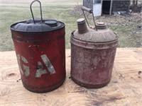 Vintage painted gas cans
