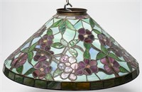 Tiffany Manner Floral Leaded Glass Pendant Shade