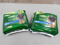 2 Packages Mens Depends Diapers - L / XL