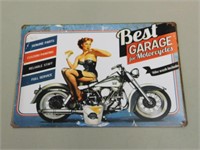 Best Garage Tin Sign - 12 x 8
