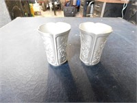 2 Royal Selanger Pewter Cups - 4" Tall