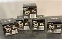CO2 12 gram Cartridges 
Approximately 25 Per Box