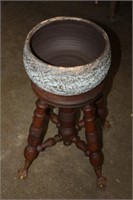 Vintage Piano Stool Plant Stand