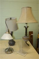 4 Lamps, One is Vintage Lucite