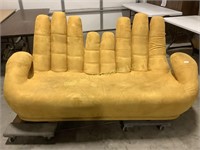 1960's Abstract Yellow Cupped Hands Couch