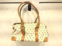 Dooney & Bourke White and Brown leather purse,