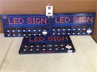 Lot of 3 LED Signs 10in. x 20in. OPEN