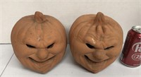 2 Ceramic Pumpkins