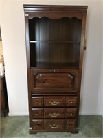 Cherry Triple Drawer Bookcase with Drop Down