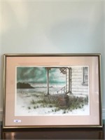 Artist Signed Framed & Matted Landscape