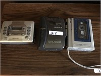 (3) Cassette Players, Sony Walkman etc...