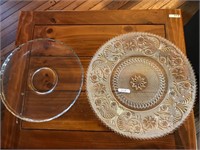 (2) Lrg Serving Platters incl Fancy Patterned