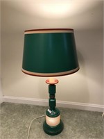 Pr Nice Buoy Style Wooden Lamps w/Shades
