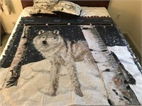 Wolf Blanket & 2 Wolf Pillows