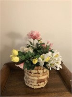 Large Artificial Flower Arrangement in Basket