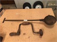 Antique Iron Ladle and Bracing Bit