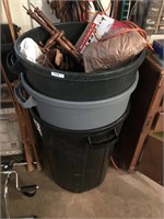3 Trash Can w/Contents
