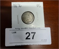 1876 Seated liberty dime