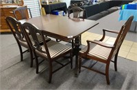 Table and five chairs, 56" long