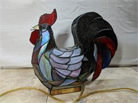 Stained Glass Rooster Lamp